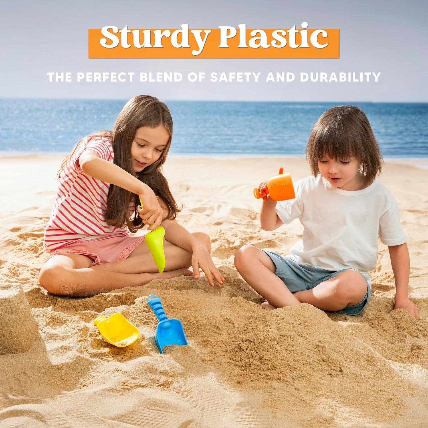 Colorful Heavy Duty Plastic Beach Sand Shovels Set