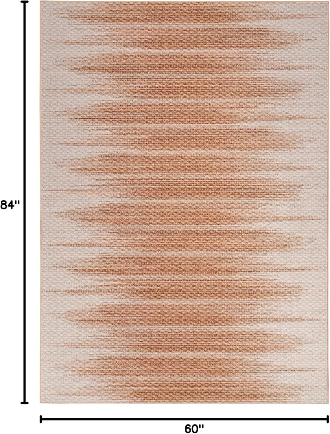 Brown and Beige Abstract Flatweave 5' x 7' Area Rug