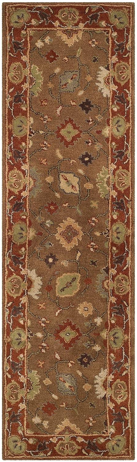 Heritage HG952 Hand Tufted Area Rug - Moss/Rust - 3'x5' - Safavieh.
