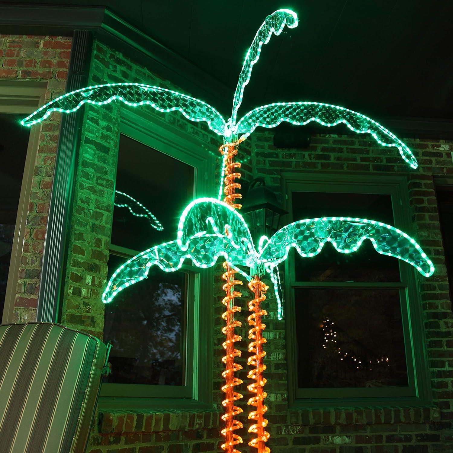 Wintergreen Lighting Holographic Lighted Palm Tree 4.5ft Artificial Trees