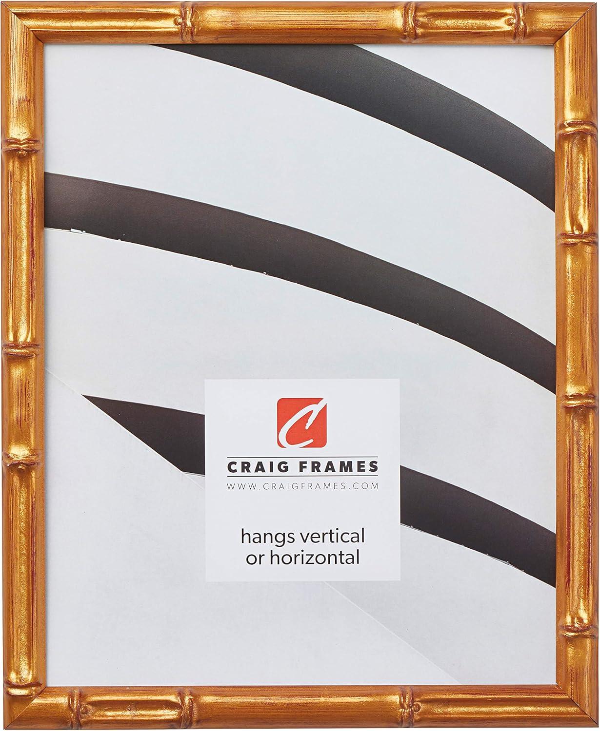 Craig Frames Vintage Bamboo Brushed Gold Single Image Picture Frame