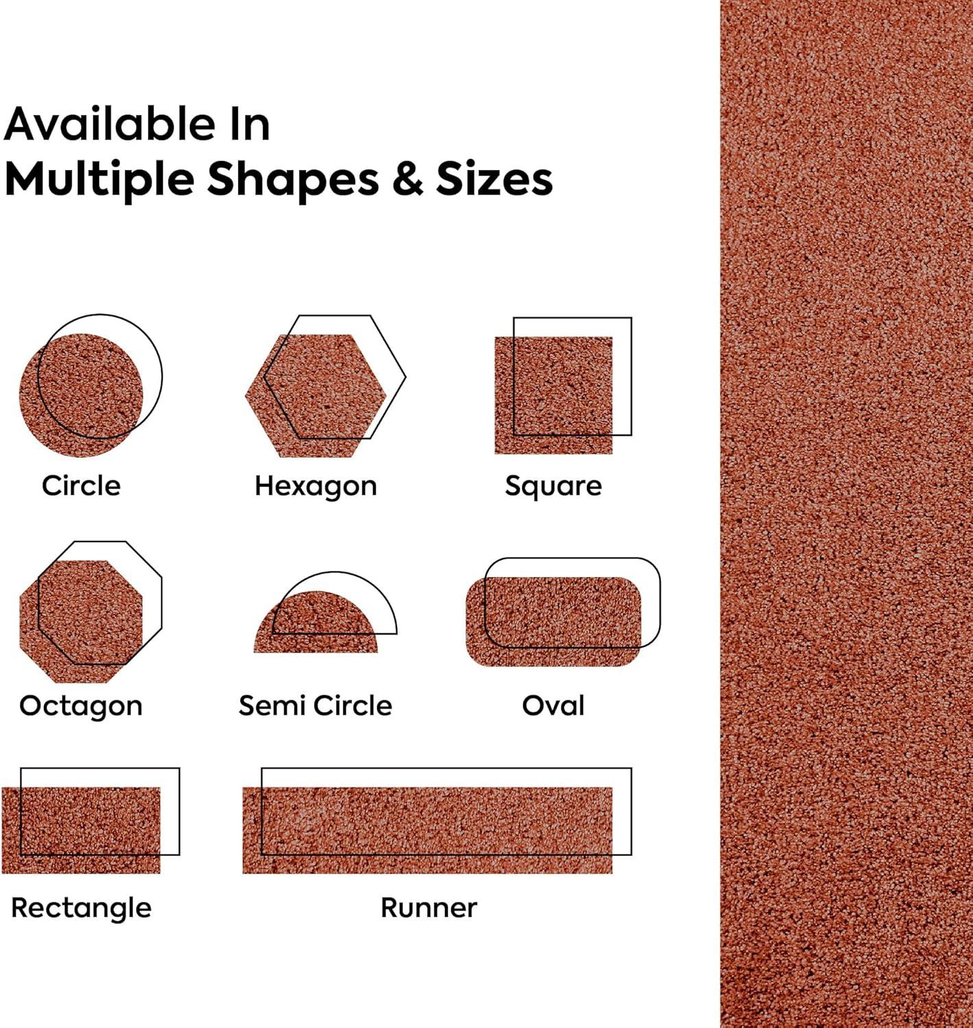 Furnish My Place Modern Plush Pet and Kids Friendly Solid Color Rust Area Rugs, Stain & Fade Resistance, Made in USA, Perfect for Living Room, Dining Room, Bedroom, Playroom and Kidsroom, Event, Wedding Rug