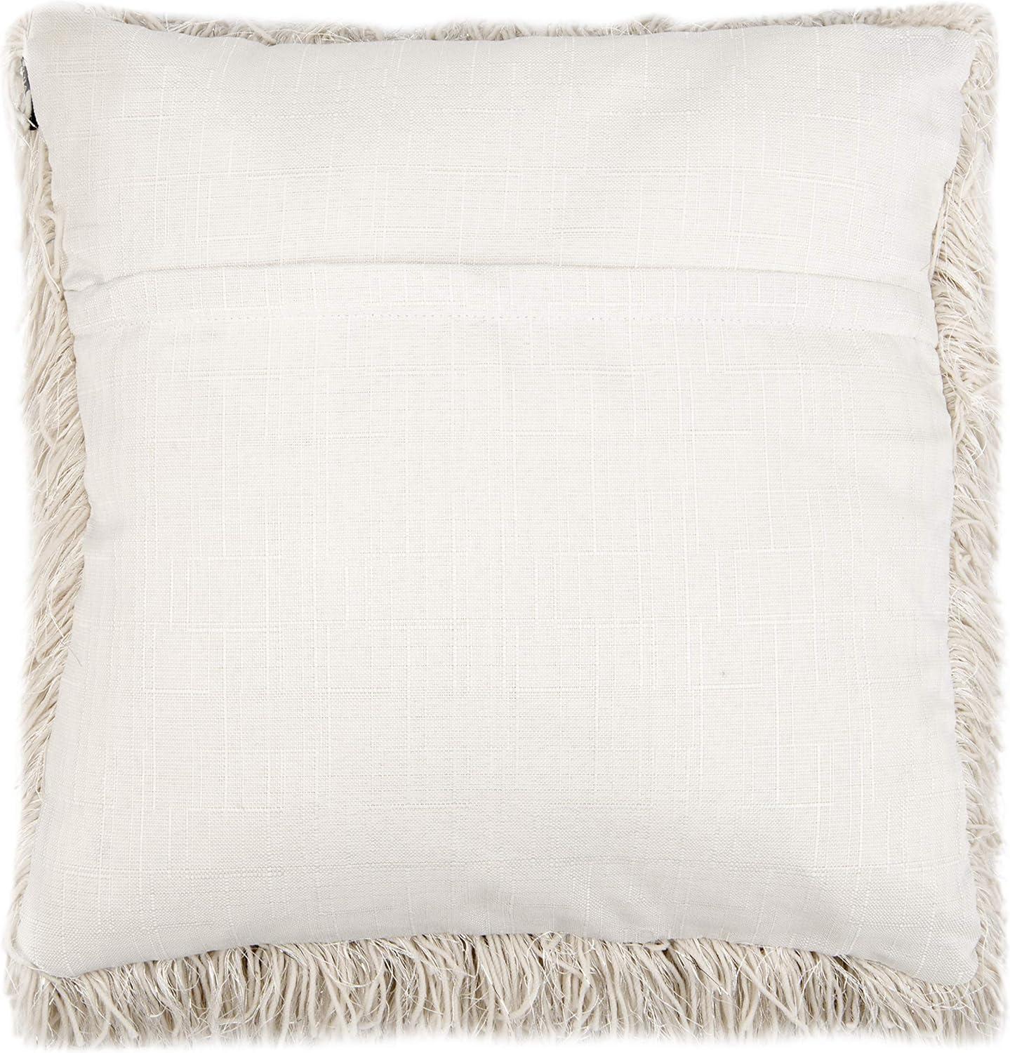 Shag Modish Metallic Pillow - Metallic Snow - 12"X20" - Safavieh