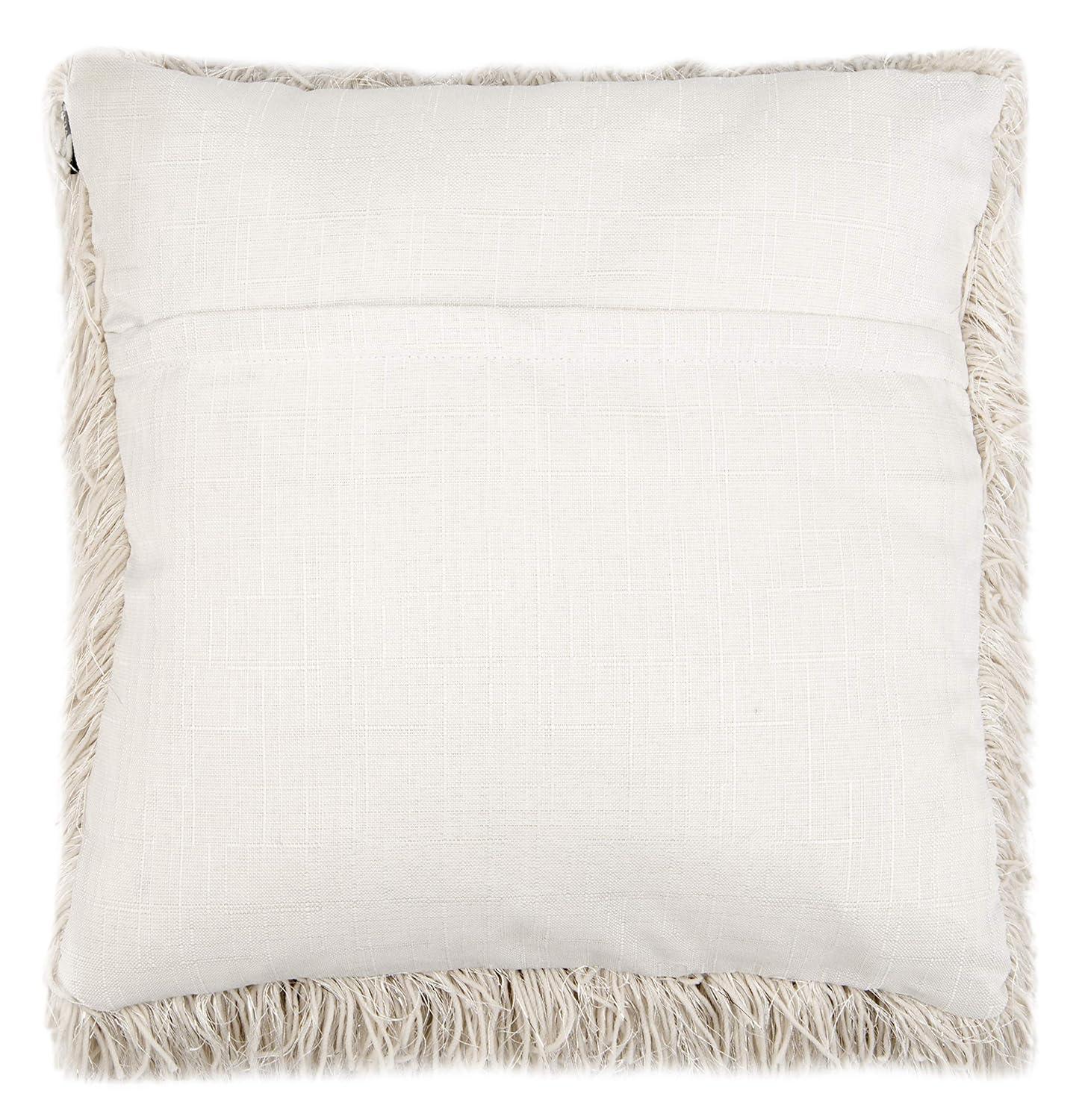 Shag Modish Metallic Pillow - Metallic Snow - 12"X20" - Safavieh