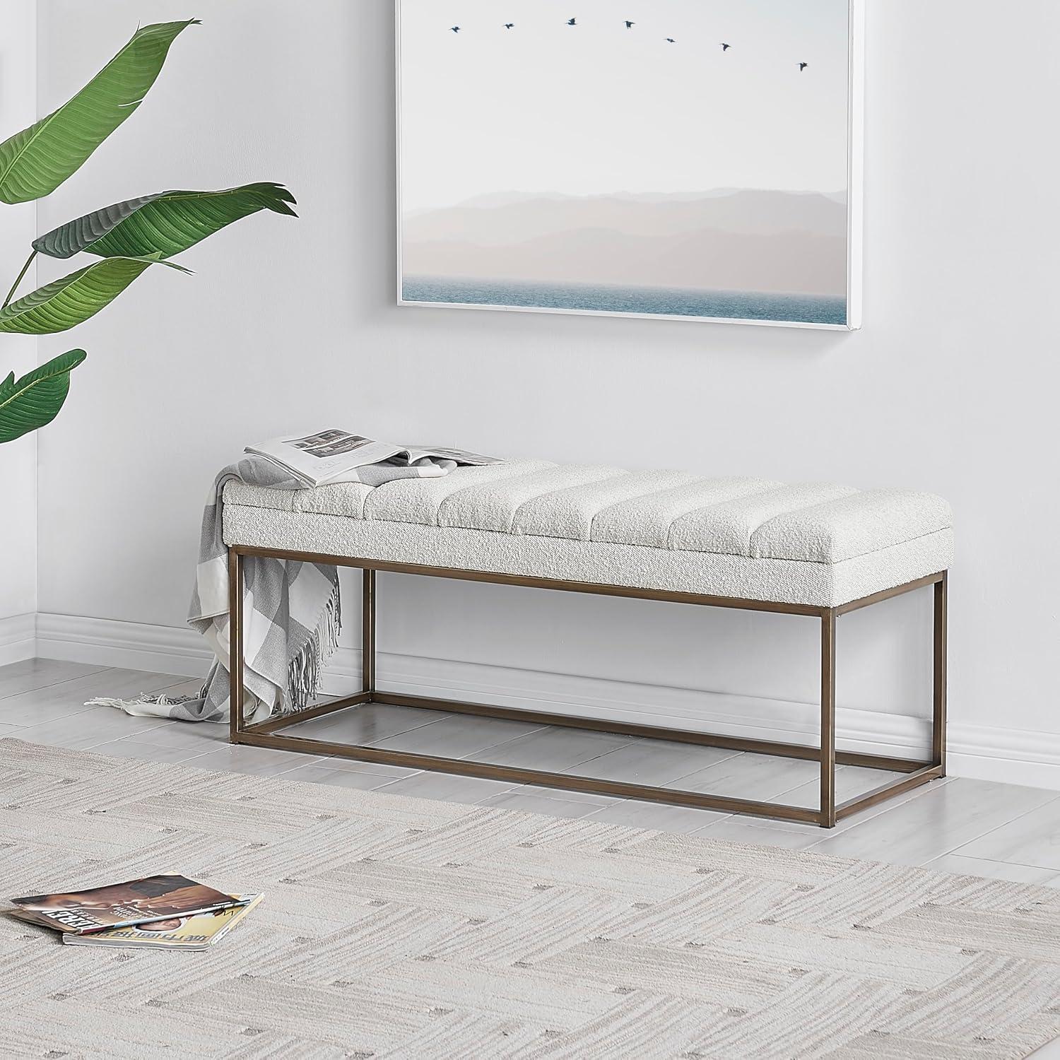 Everly Quinn Georgenia Polyester Upholstered Bench