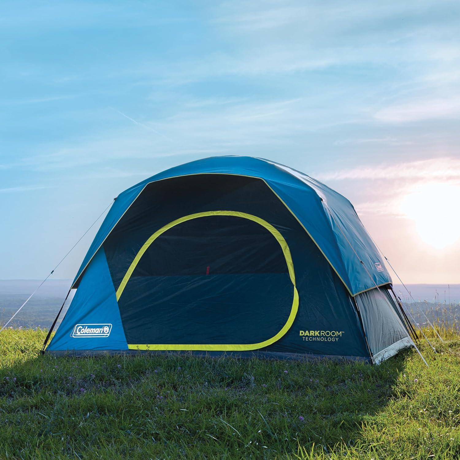 Open Box Coleman Skydome 6 Person Tent with Dark Room Technology, Multicolor