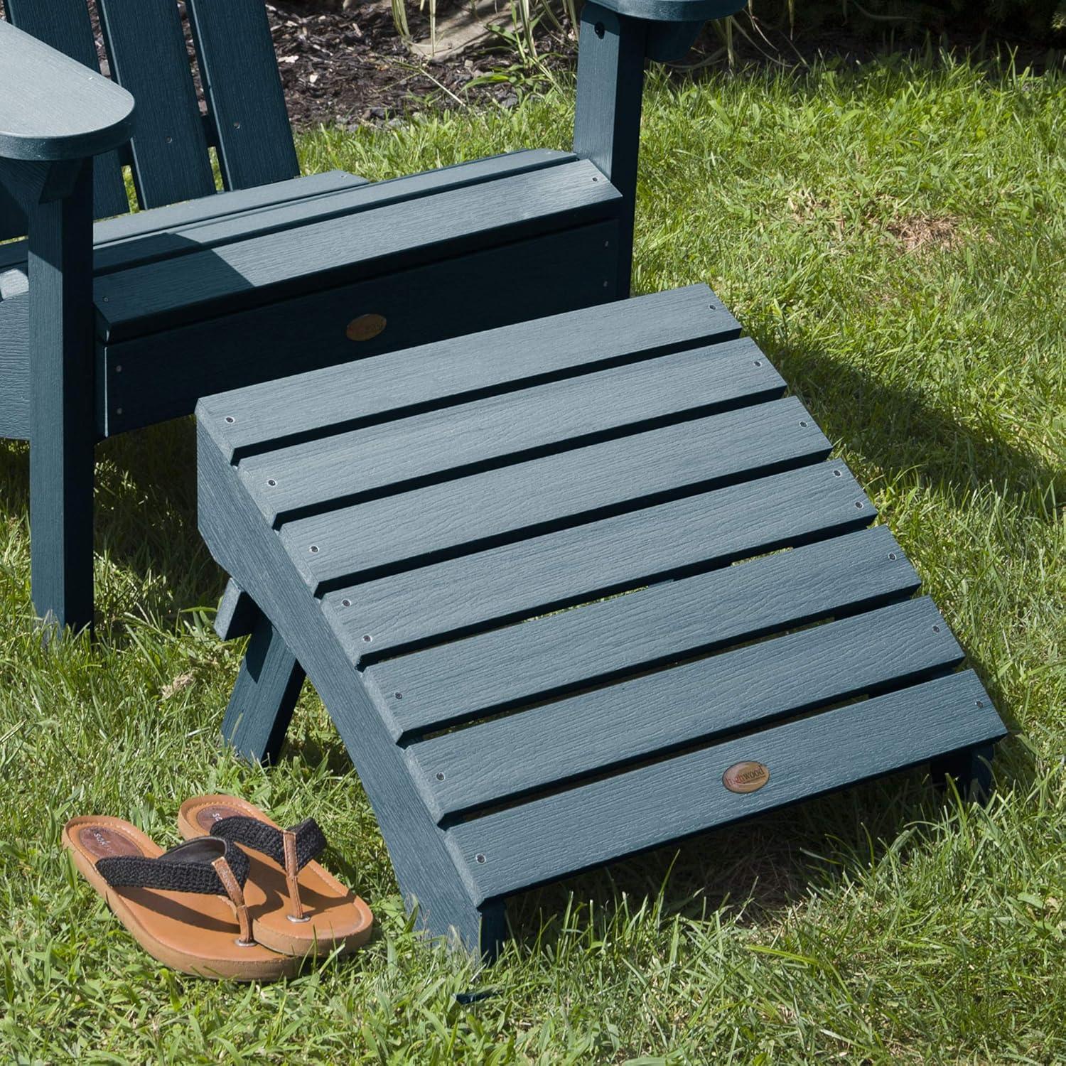 Nantucket Blue Highwood Synthetic Folding Adirondack Ottoman