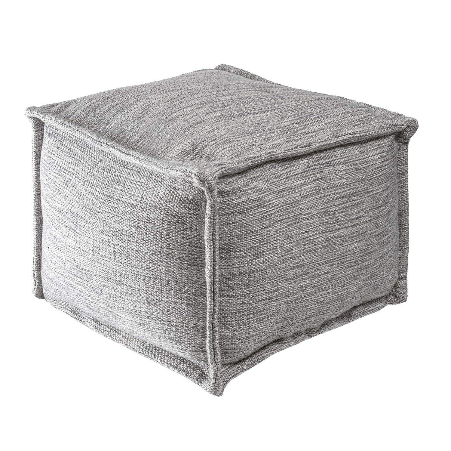 nuLOOM Sofia Casual Flatwoven Solid Indoor/Outdoor Ottoman Pouf