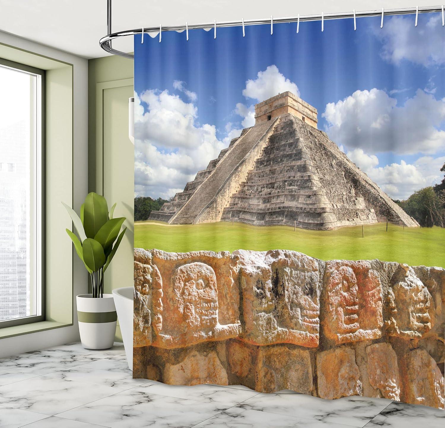 Ambesonne Antique Shower Curtain, Old Vintage, 69"Wx70"L, Petrol Blue Marigold