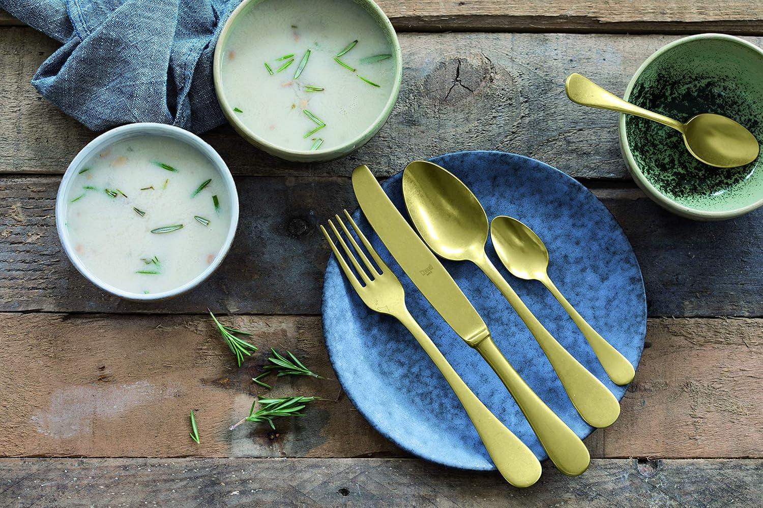 Vintage 5 piece Flatware set by Mepra - Gold