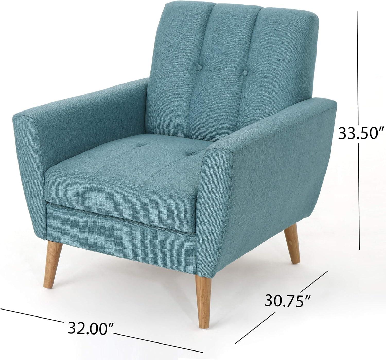 Christopher Knight Home Treston Mid Century Club Chair Blue: Upholstered Armchair, Reading Seat