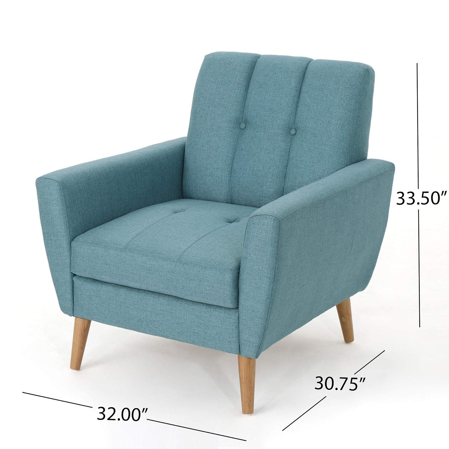 Christopher Knight Home Treston Mid Century Club Chair Blue: Upholstered Armchair, Reading Seat