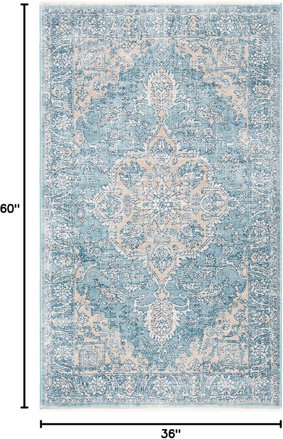 Victoria VIC902 Power Loomed Accent Rug - Blue/Grey - 3'x5' - Safavieh.