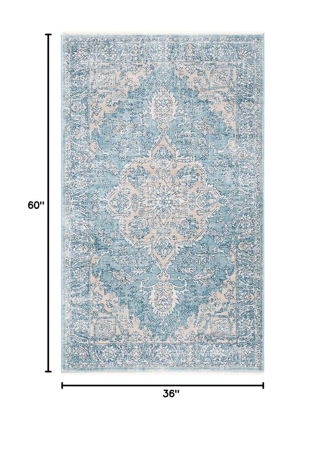 Victoria VIC902 Power Loomed Accent Rug - Blue/Grey - 3'x5' - Safavieh.