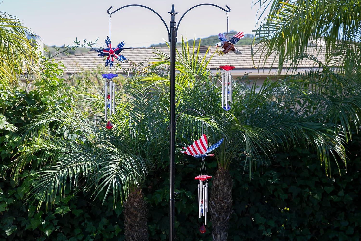 Exhart Exhart WindyWing Patriotic Eagle Wind Chime with American Flag Wings, 8 by 18 Inches