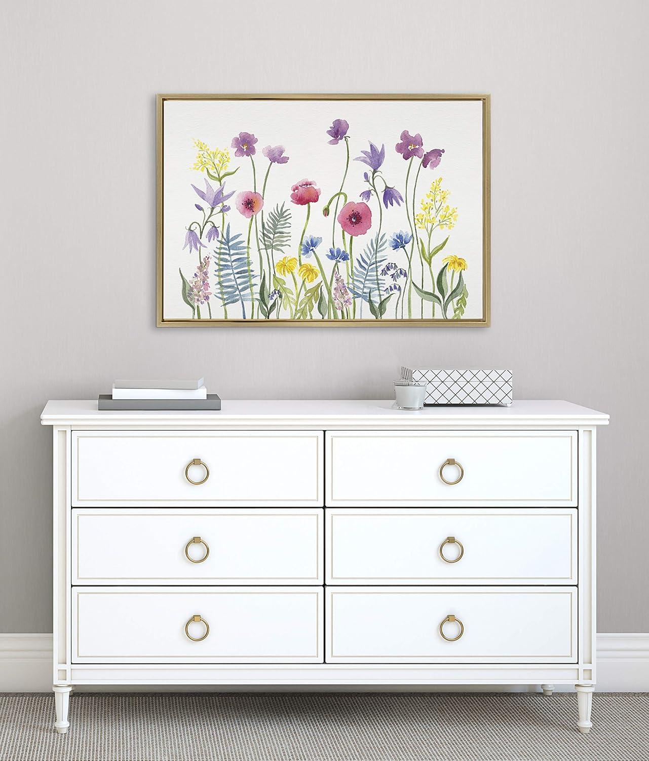 23" x 33" Sylvie Wildflorals by Patricia Shaw Framed Wall Canvas - Kate & Laurel All Things Decor