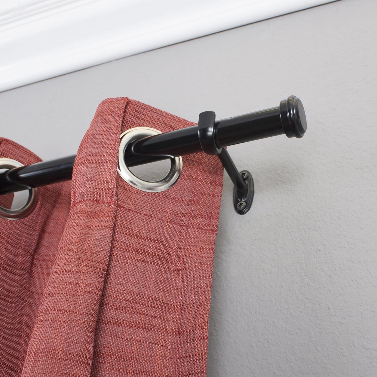 Decopolitan 27941-18ES End Cap Curtain Rod Set, 18 to 36-Inch, Black Espresso