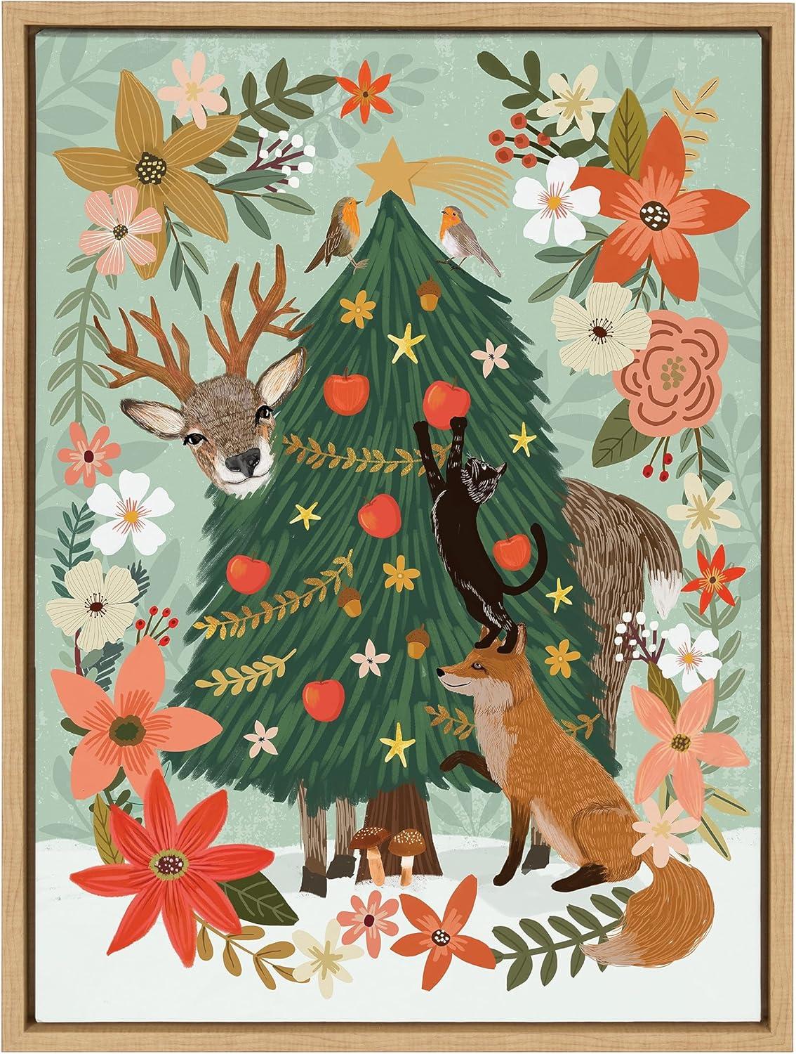 Kate & Laurel All Things Decor 18"x24" Sylvie MC 0808 Pine 2 Framed Canvas: Mia Charro Art, Nature Scene