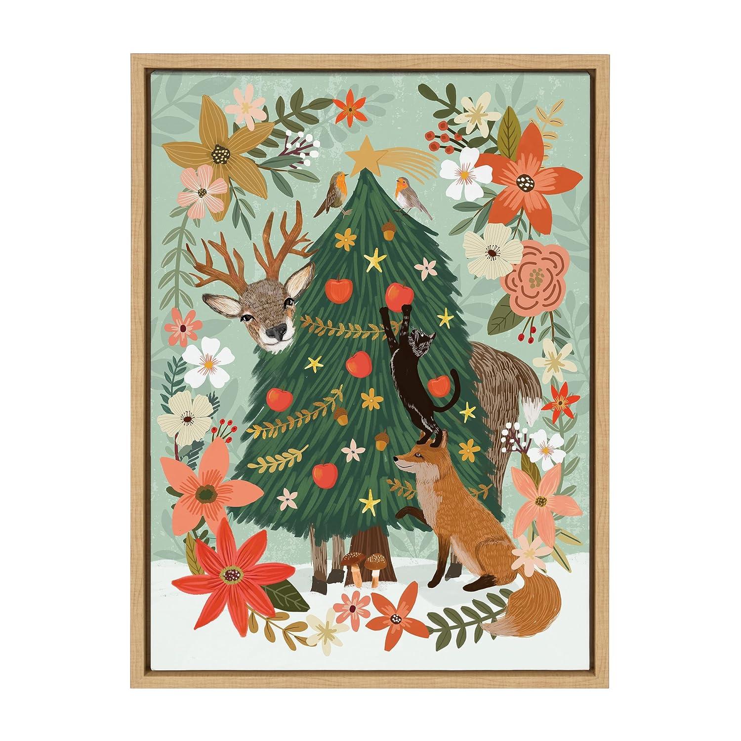Kate & Laurel All Things Decor 18"x24" Sylvie MC 0808 Pine 2 Framed Canvas: Mia Charro Art, Nature Scene