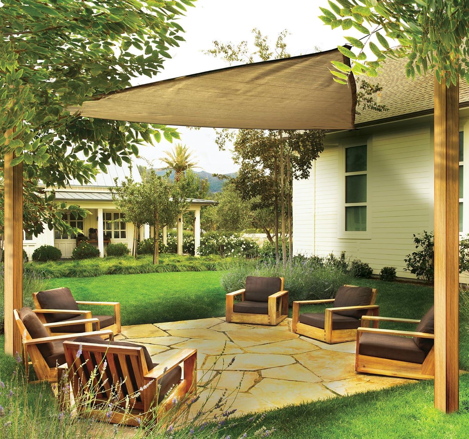 ShadeLogic Sun Shade Sail 12 Foot Triangle - Sand