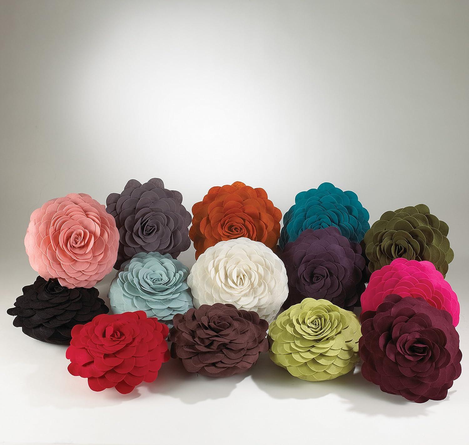 Flower Appliqued Felt Throw Pillow