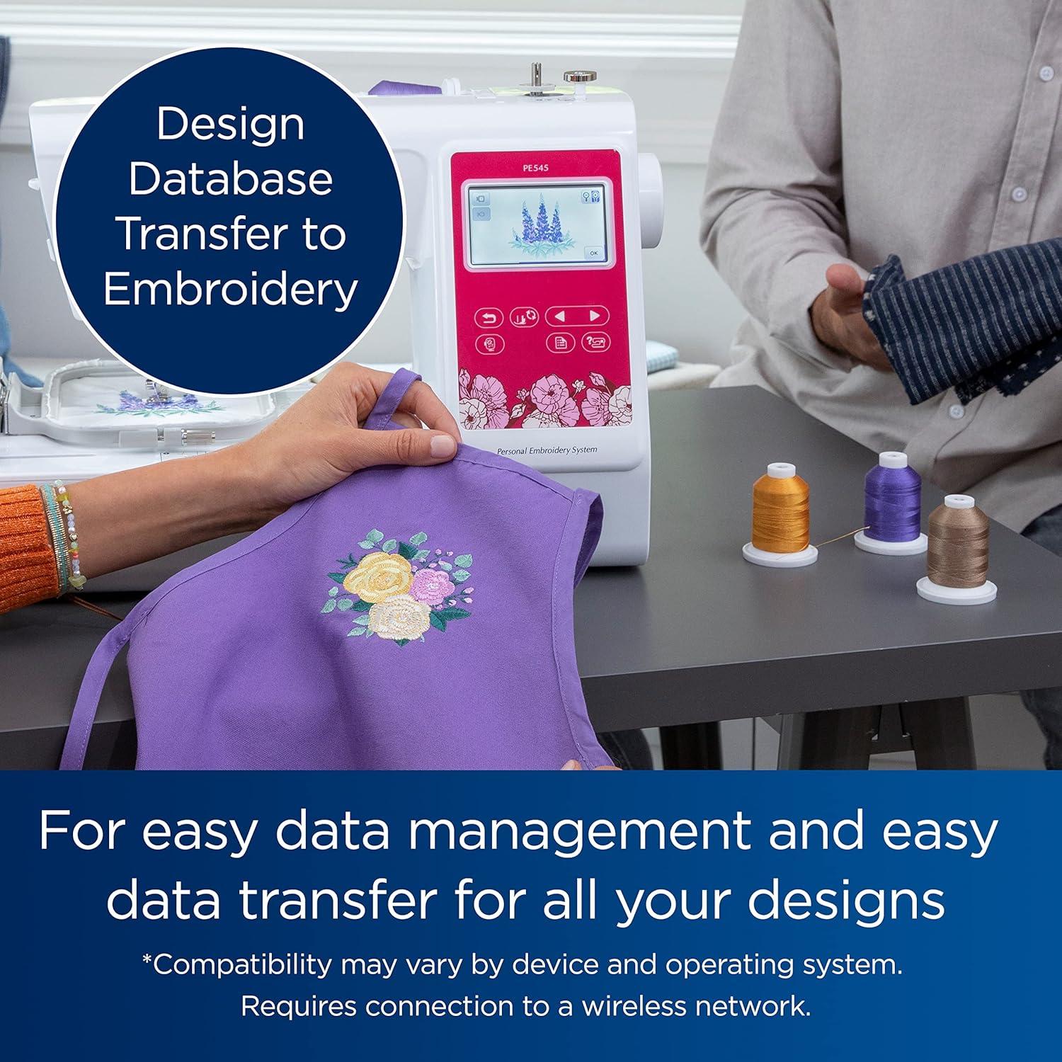 Brother PE545 Embroidery Machine, Wireless LAN Connected and 135 Built-in Designs, Plus 100-Piece 75/11 Embroidery Needles