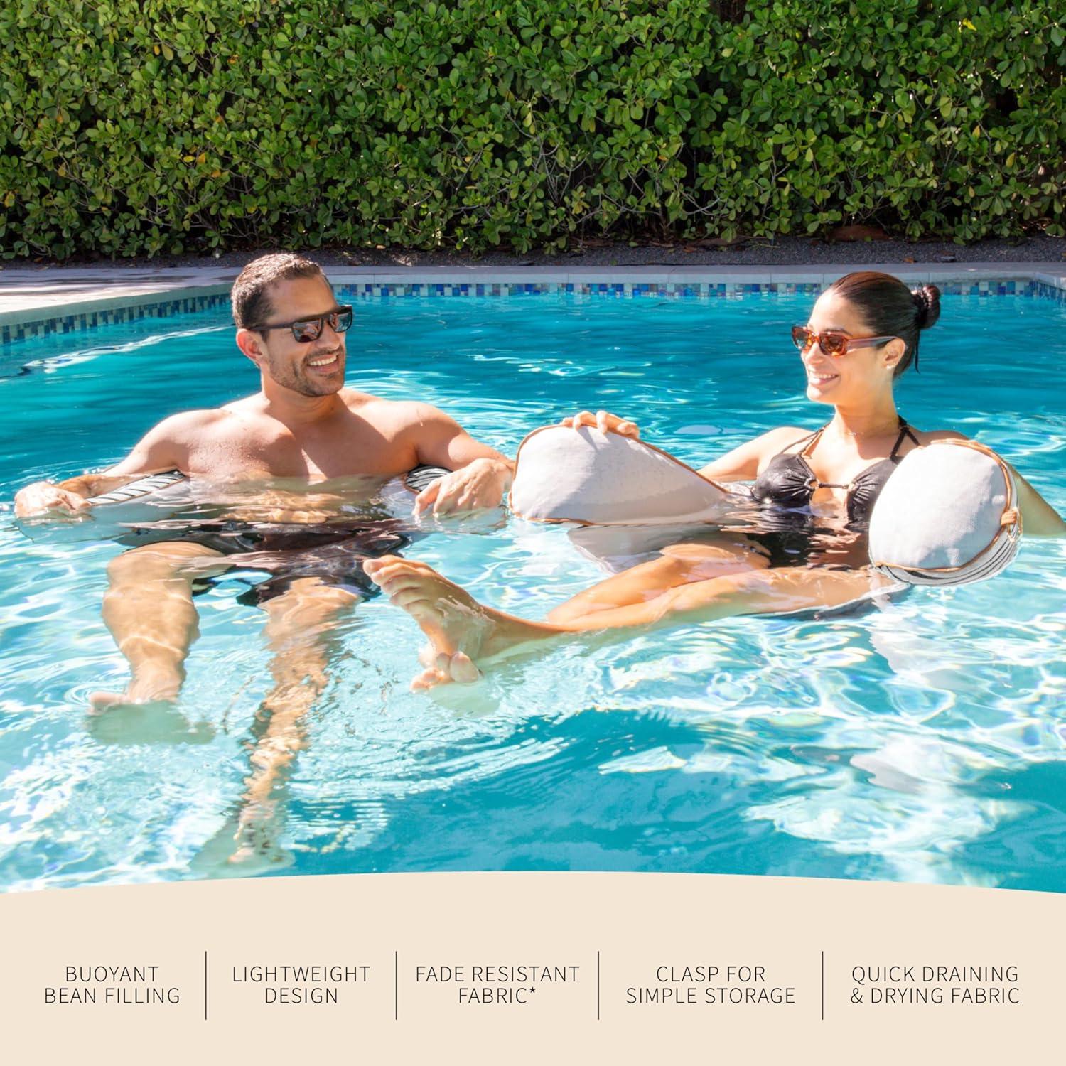 Big Joe Lux Bali Sling Pool Float, Cape Stripe, UV Protected, No Inflation Needed