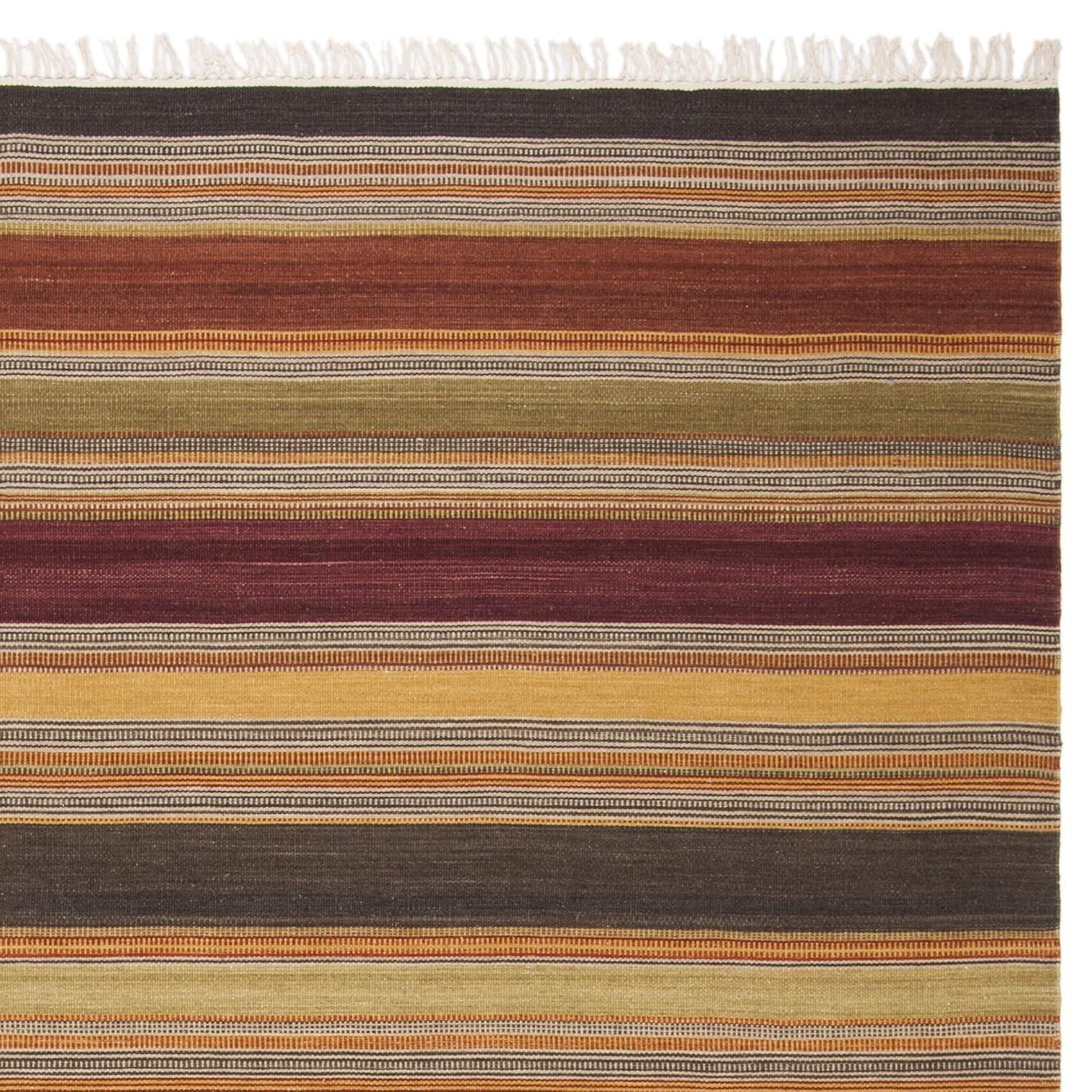 Striped Kilim STK315 Hand Woven Indoor Area Rug - Gold - 6'x9' - Safavieh