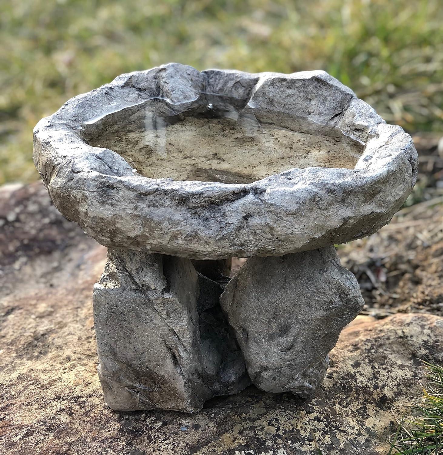 BIRD BATH Balancing Rock Bird Bath Bowl