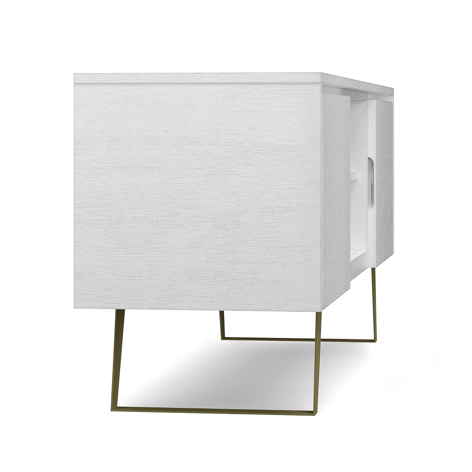 Simpli Home Lowry 63"W Solid Wood Modern Industrial TV Stand for TVs up to 70" with Storage