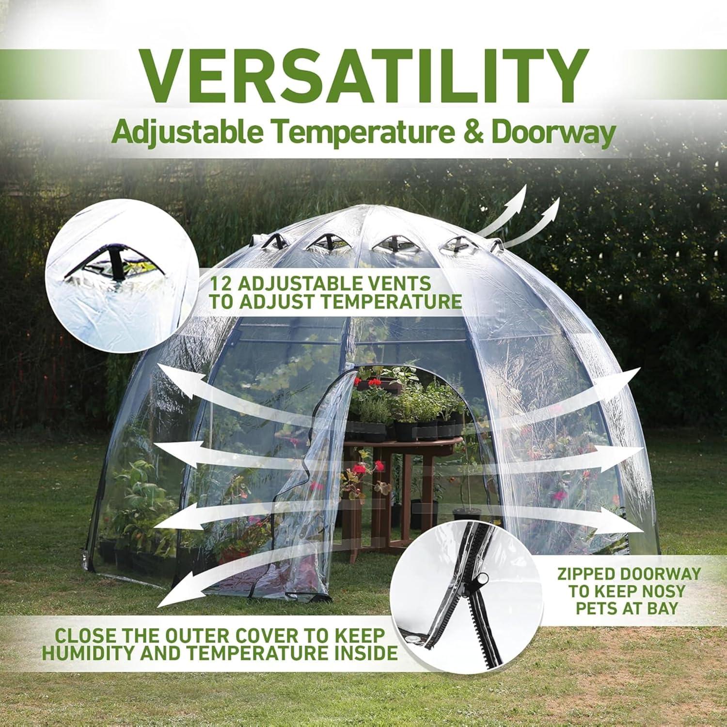 Haxnicks 11.5 Ft. W x 11.5 Ft. D Large Sunbubble Walk-in Greenhouse