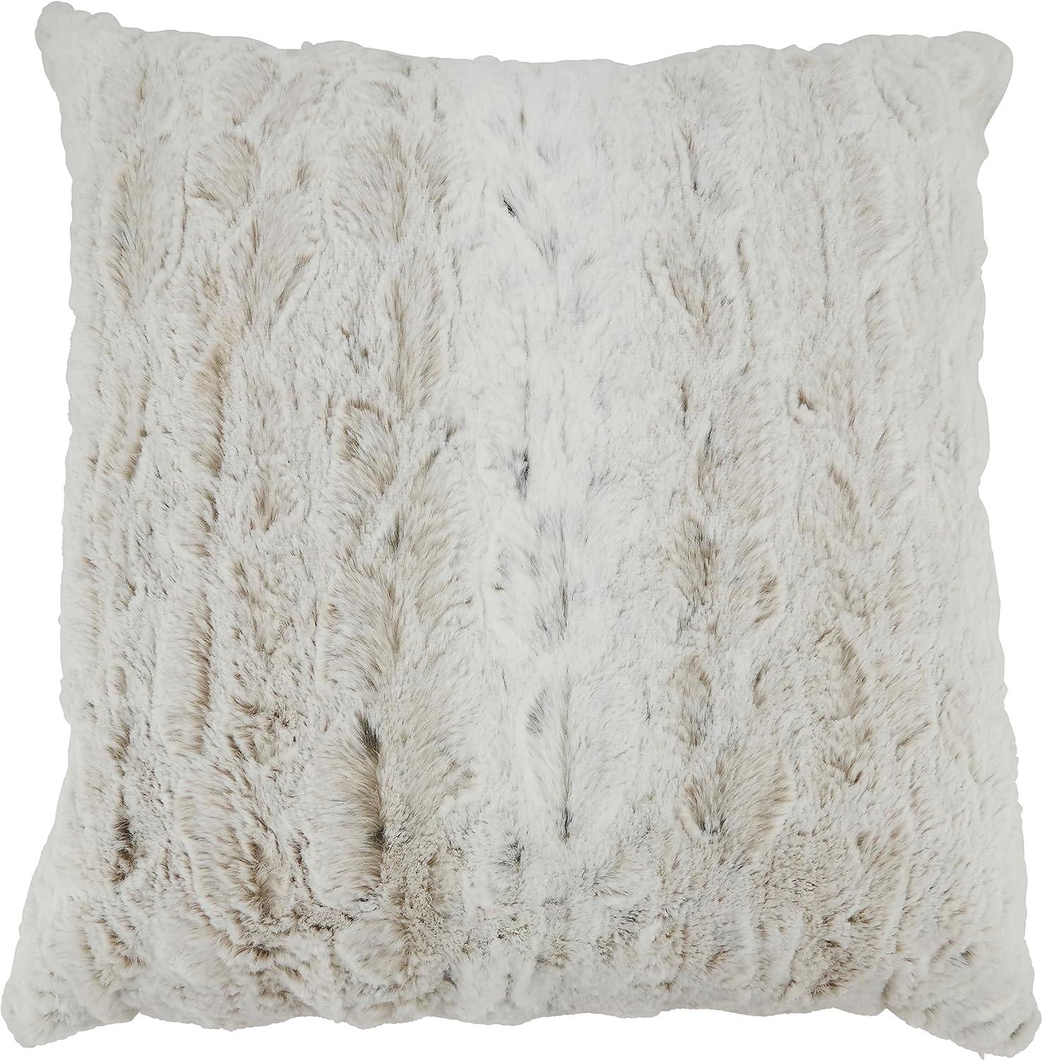 Oversize Pampering Plushness Faux Fur Poly Filled Throw Pillow Off-White - Saro Lifestyle