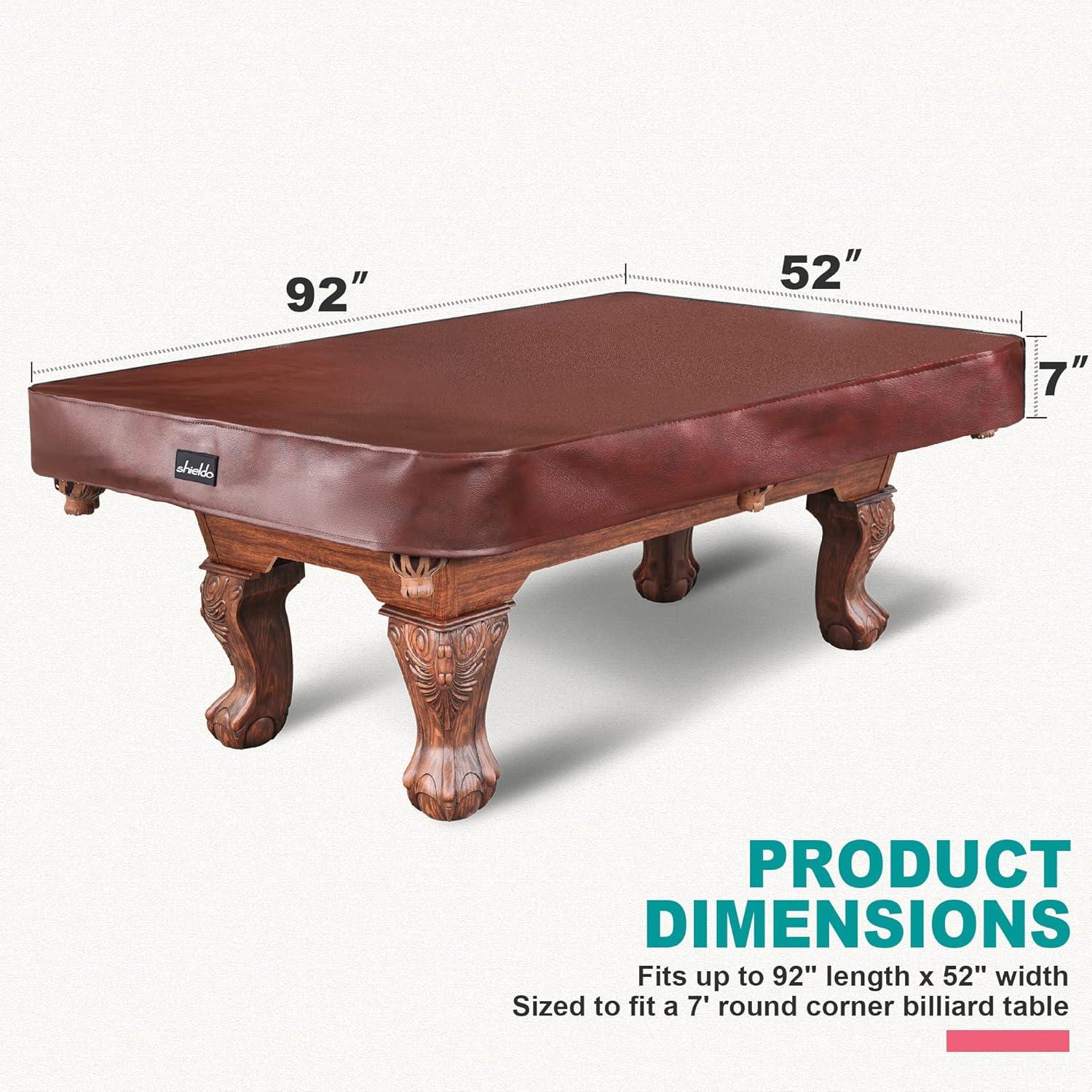 GSE Games & Sports Expert GSE 9' Brown leatheretteette Pool Table Cover, Tearproof Heavy-Duty Billiard Table Cover