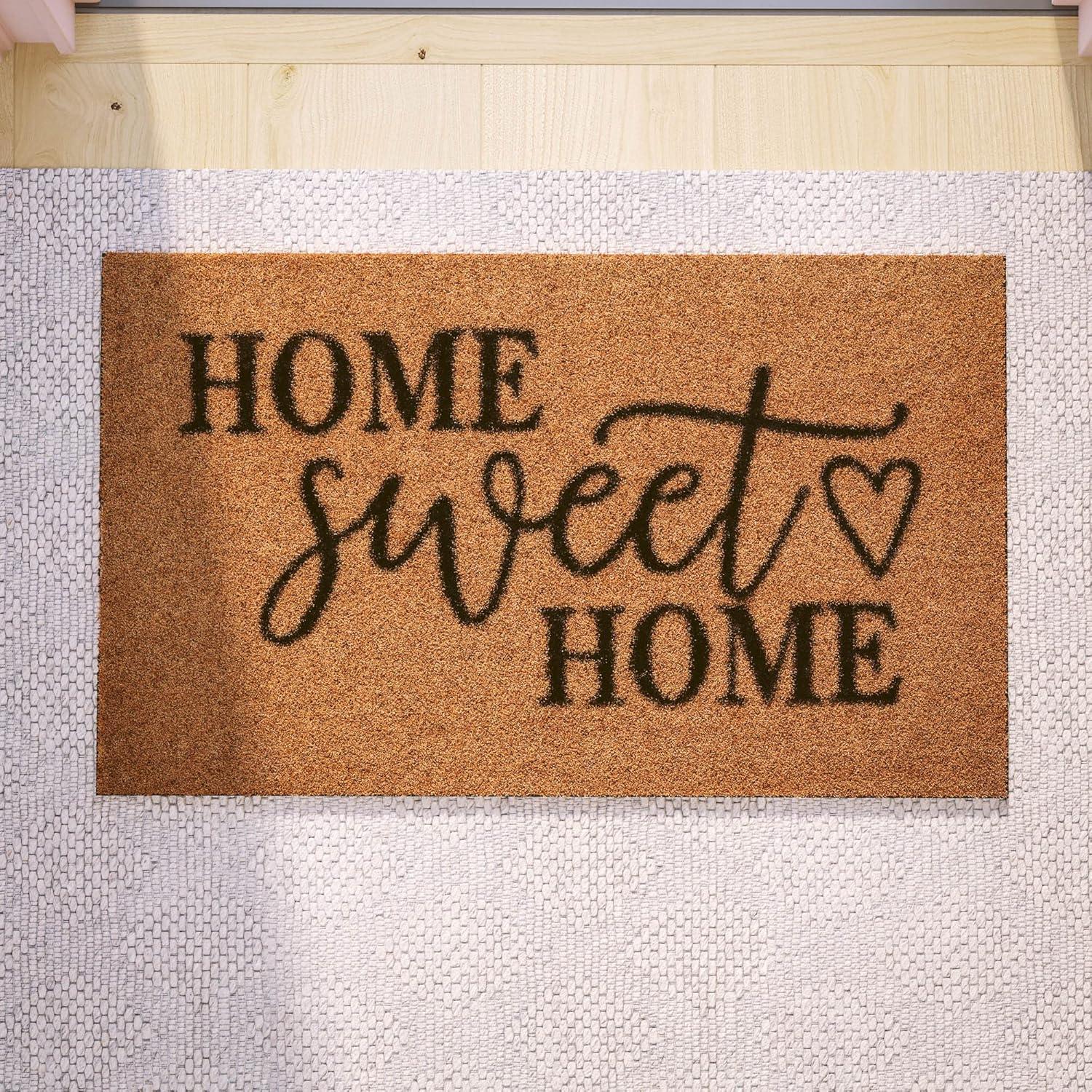 Flash Furniture Harbold 18" x 30" Indoor/Outdoor Coir Doormat with Home Sweet Home Message and Non-Slip Backing