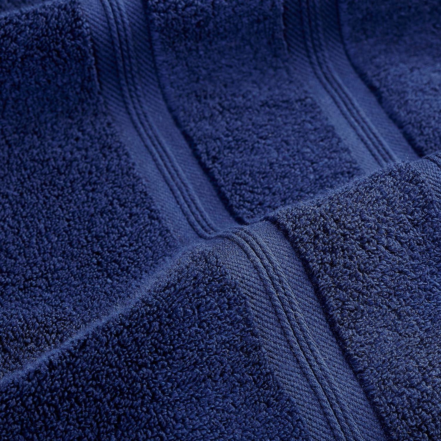 Superior Smart Dry 3-Piece Zero Twist Cotton Towel Set, Navy Blue