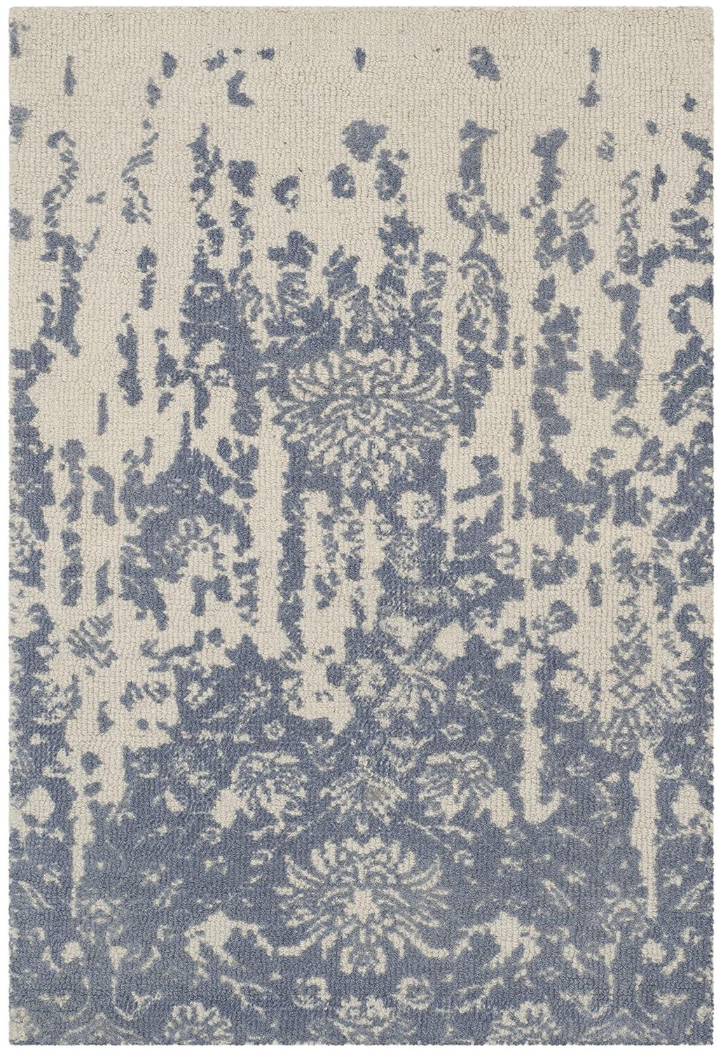 Restoration Vintage RVT104 Hand Tufted Indoor Accent Rug - 2'x3' - Ivory/Blue - Safavieh