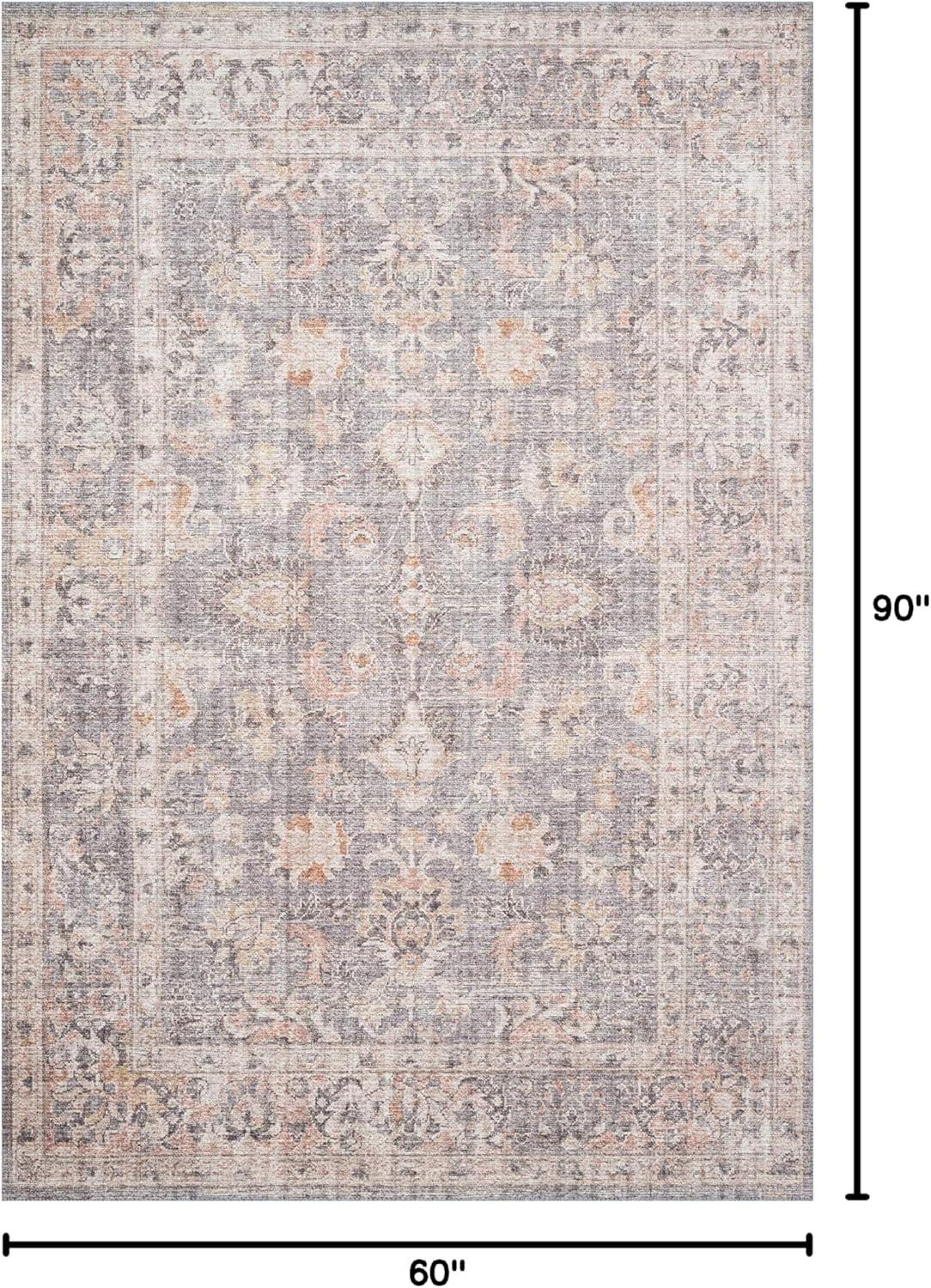 Roze Rug - Grey and Apricot / 5' x 7'6"