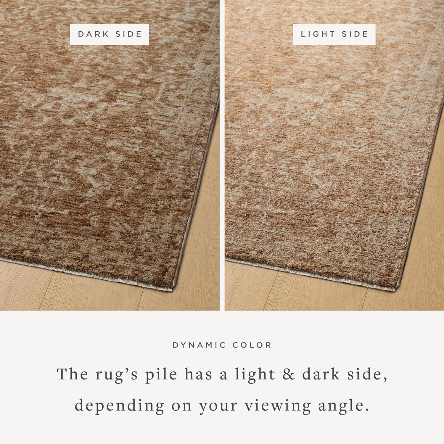 Junie Clay and Natural Polyester Traditional Area Rug with Fringe