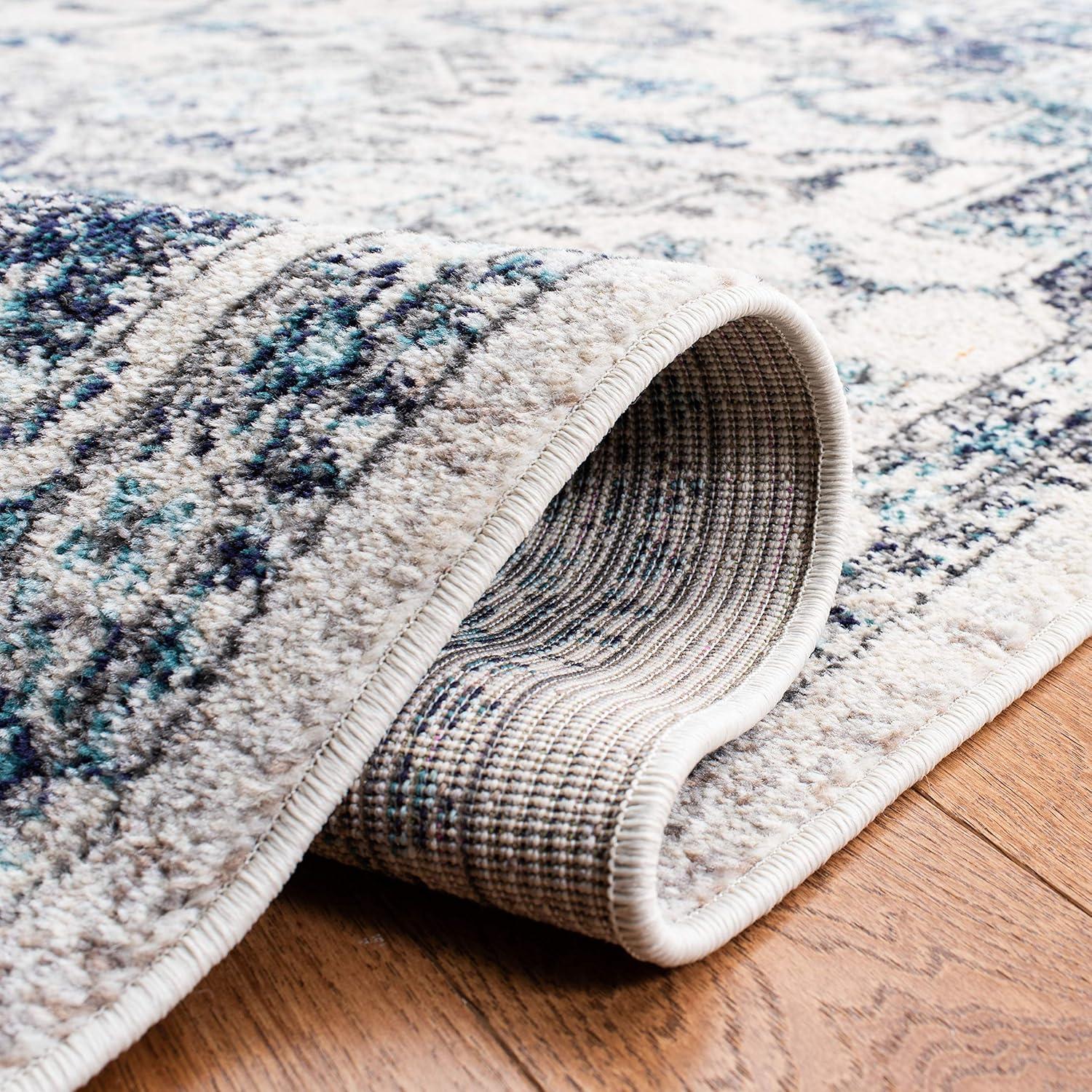Madison MAD473 Power Loomed Indoor Accent Rug - Ivory/Grey - 3'x3' - Safavieh