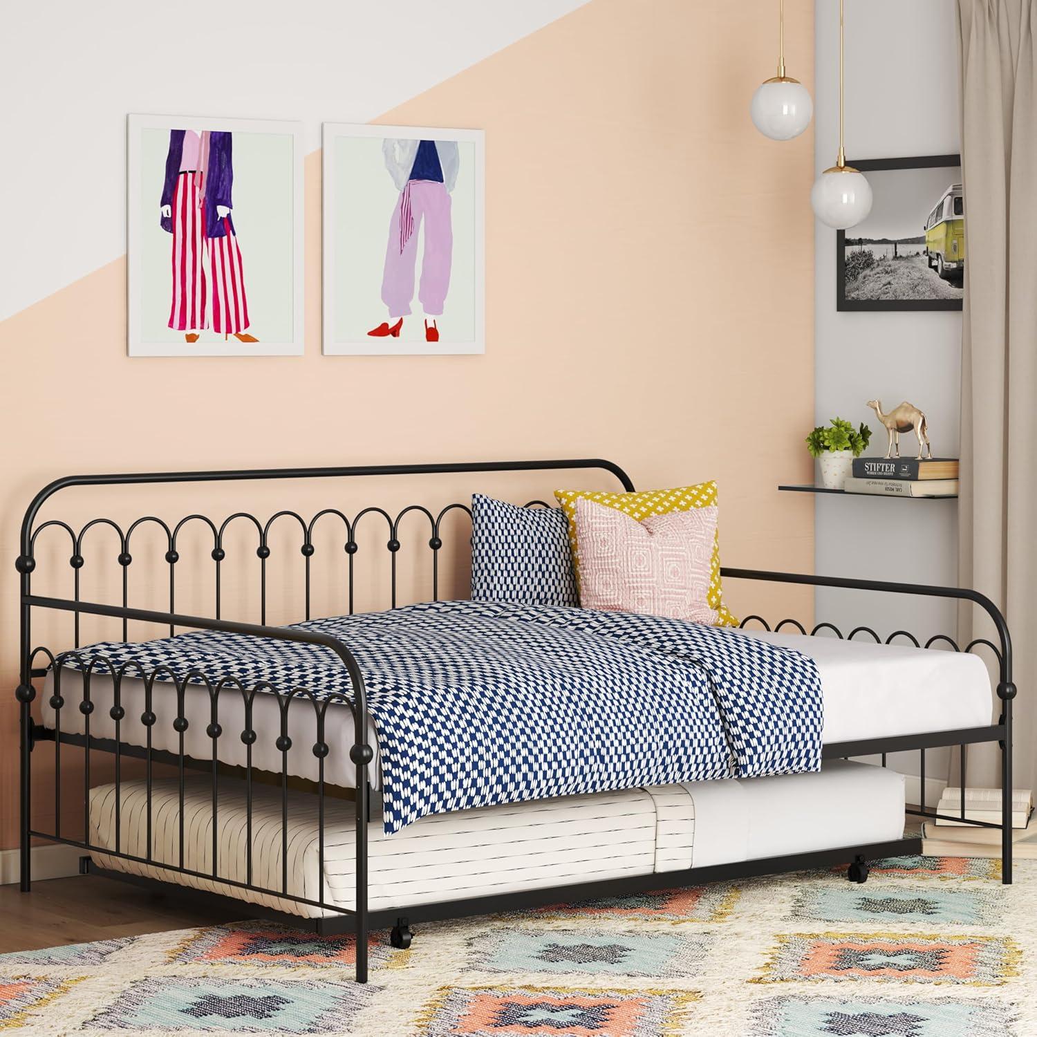 Bright Pop Metal Daybed with Trundle