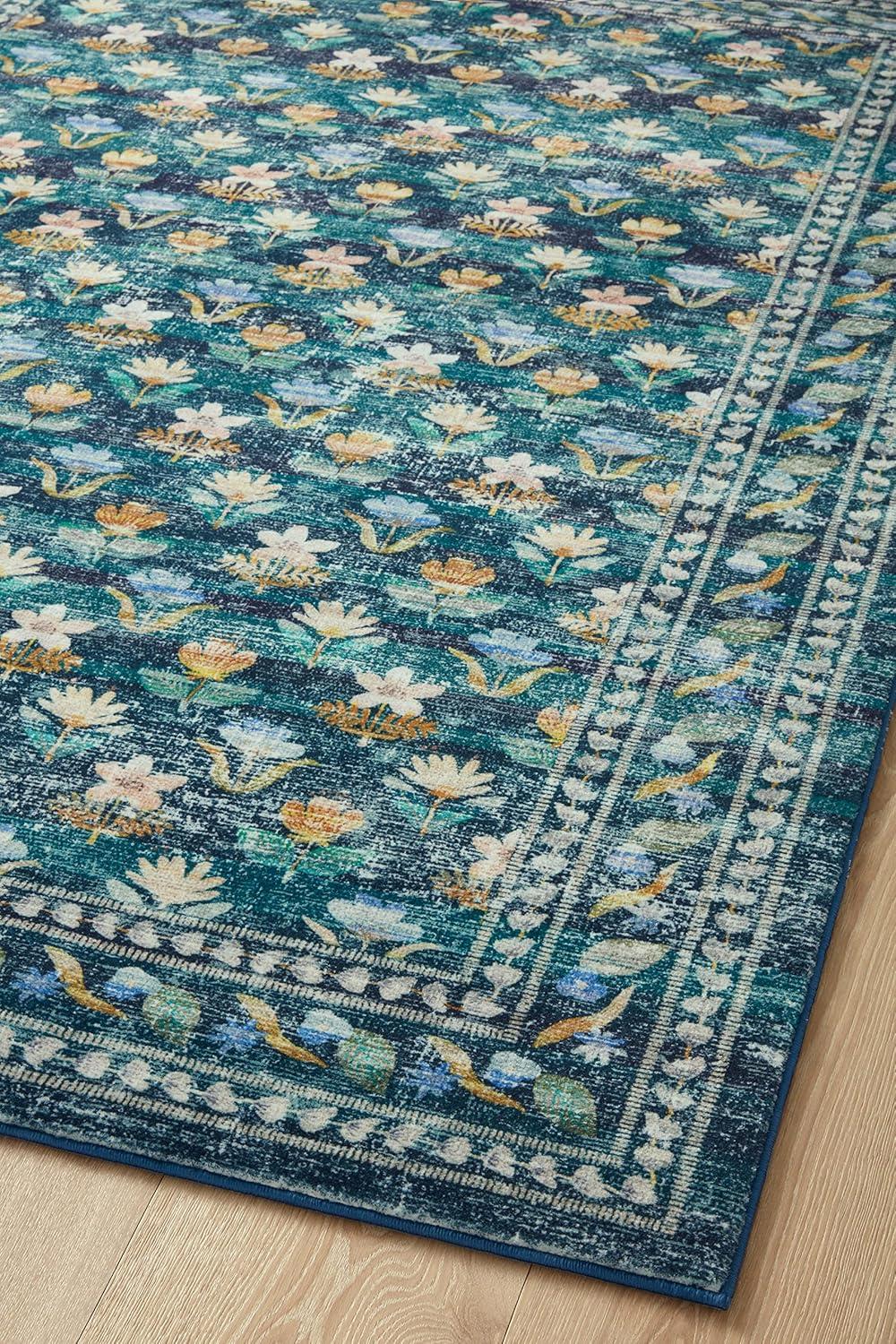 Rifle Paper Co. x Loloi Courtyard Emerald Area Rug feat. CloudPile