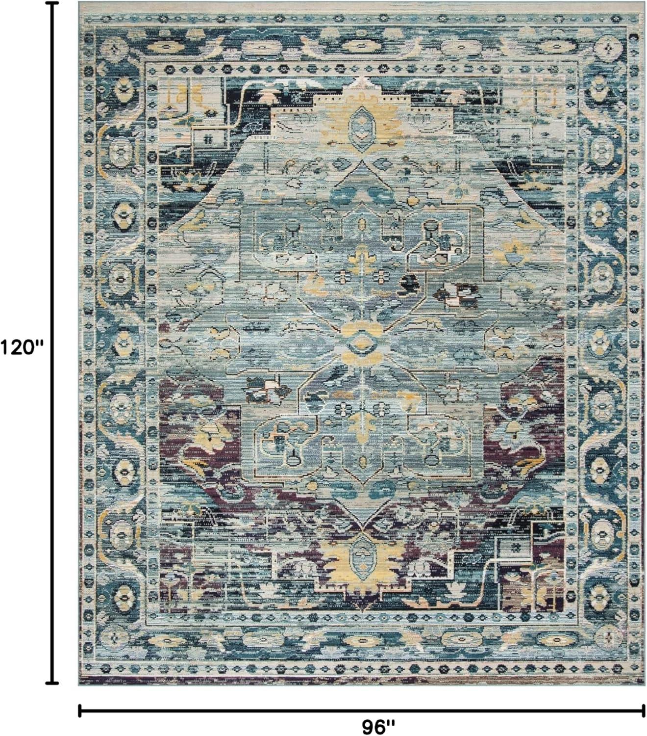 Crystal CRS503 Power Loomed Indoor Area Rug - Teal/Purple - 8'x10' - Safavieh