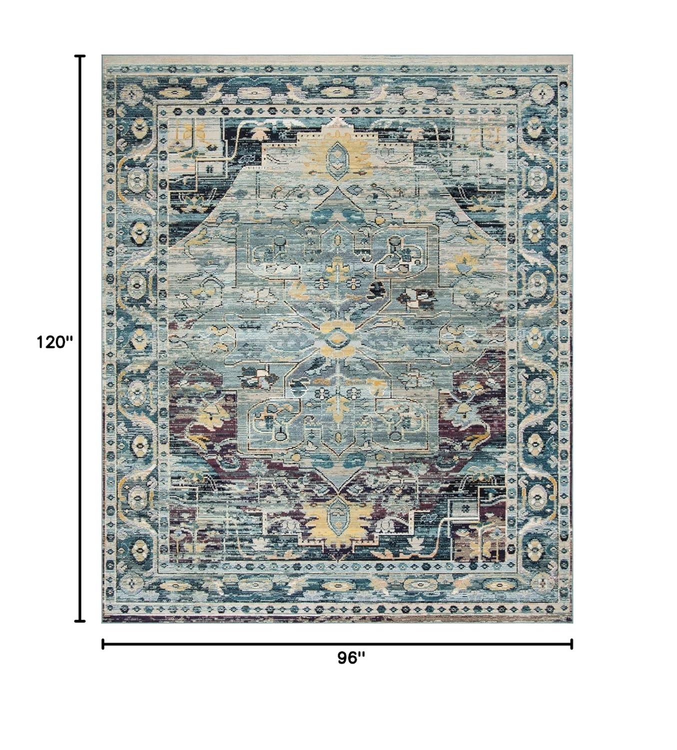 Crystal CRS503 Power Loomed Indoor Area Rug - Teal/Purple - 8'x10' - Safavieh