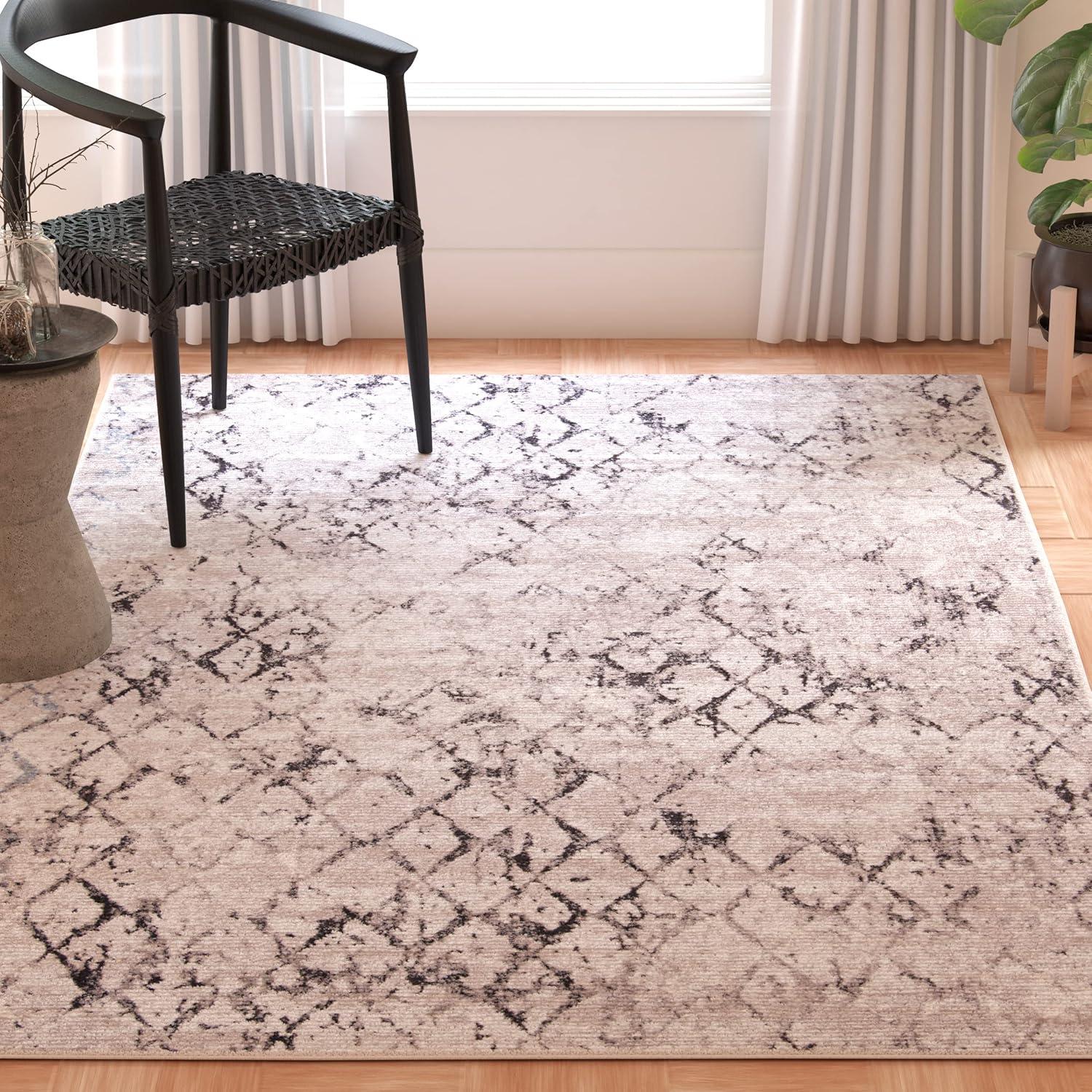 Amelia ALA783 Power Loomed Area Rug  - Grey/Light Grey - 3'x3' - Safavieh.