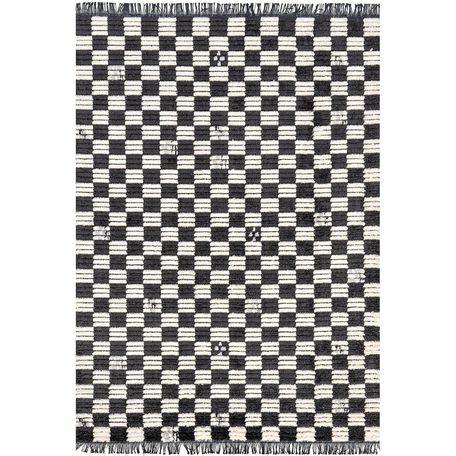 Nuloom Pania Geometric 4x6 Indoor Area Rug for Living Room Bedroom Dining Room Kitchen, Dark Grey