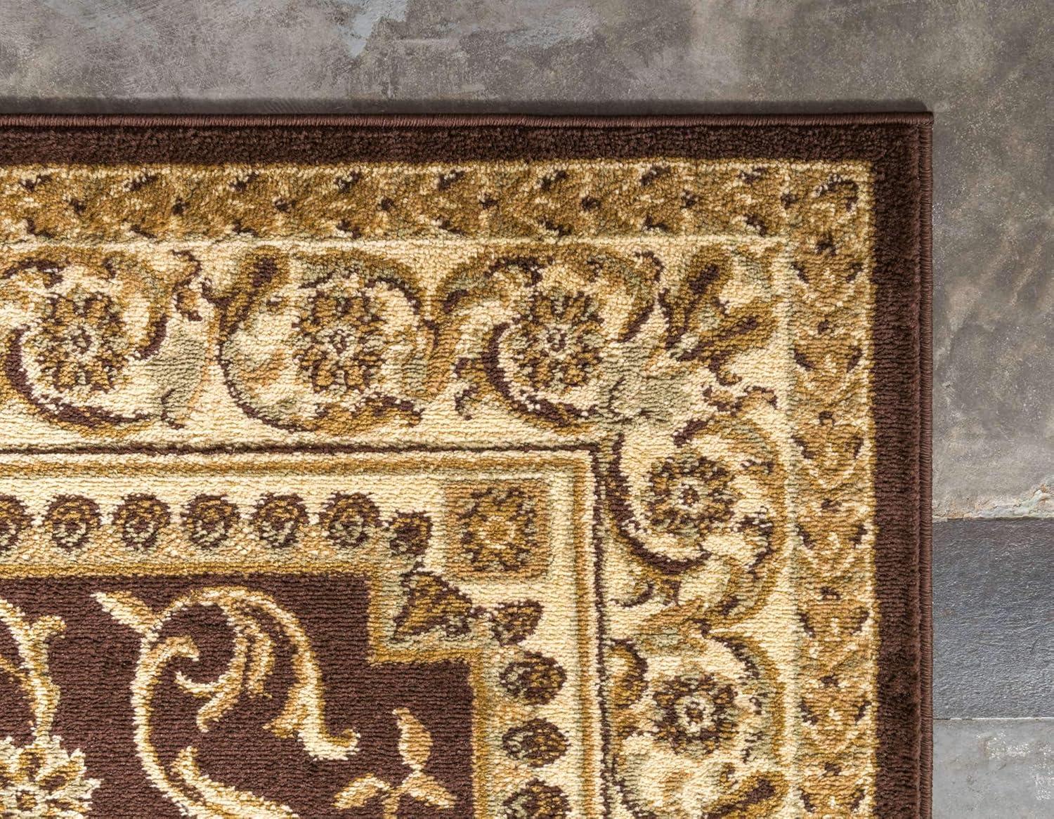 Versailles Classic Medallion Brown/Ivory 2'7" x 10' Runner Rug