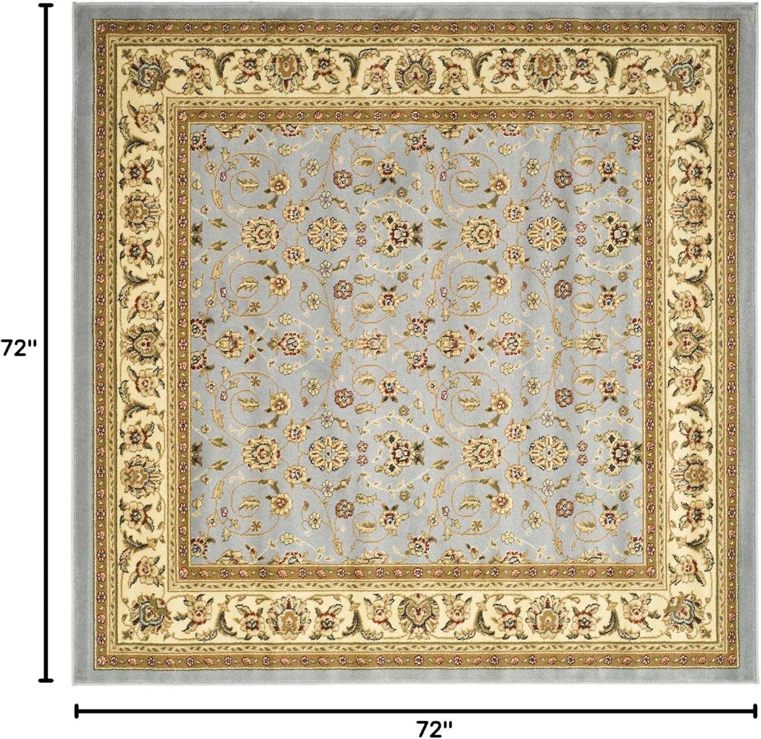 Lyndhurst LNH312 Power Loomed Area Rug - Light Blue/Ivory - 6'x6' - Safavieh.