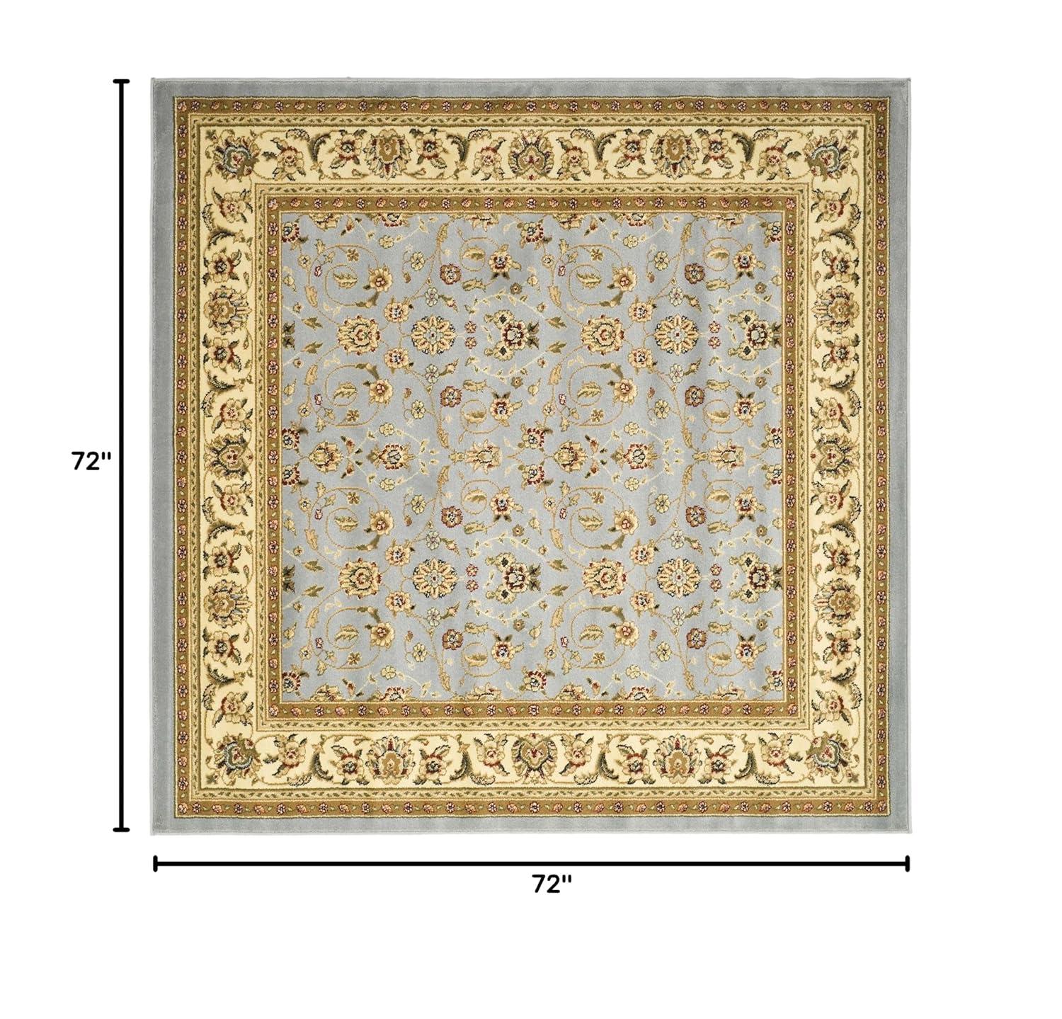 Lyndhurst LNH312 Power Loomed Area Rug - Light Blue/Ivory - 6'x6' - Safavieh.