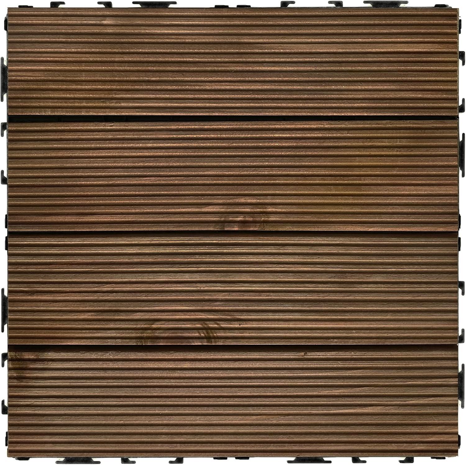 Achim OutdoorZ Interlocking Wood Deck Tiles - Royal Mahogany - 27 Tiles (27 Sq.Ft.)