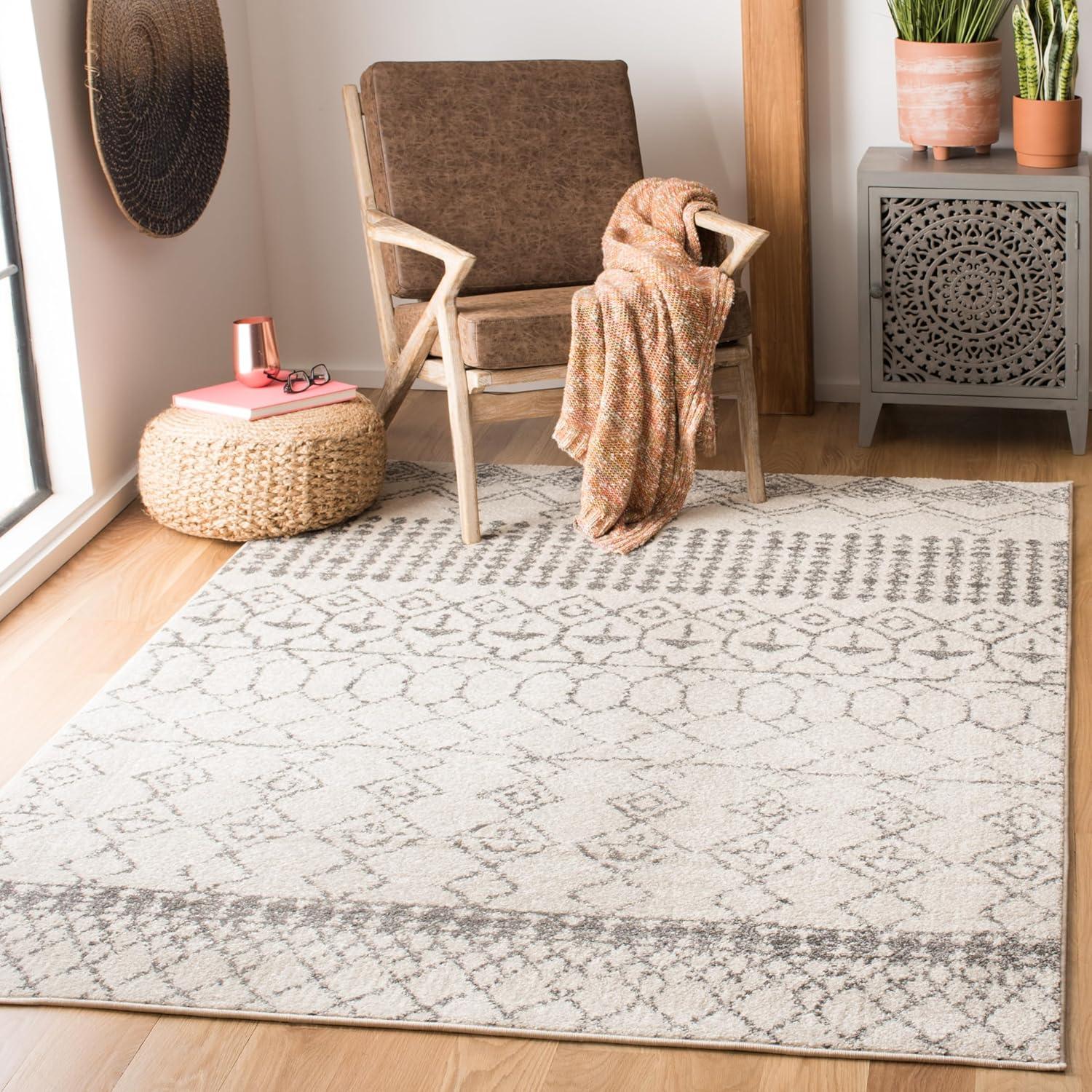 Tulum TUL229 Power Loomed Area Rug - Ivory/Grey - 6'x9' - Safavieh.